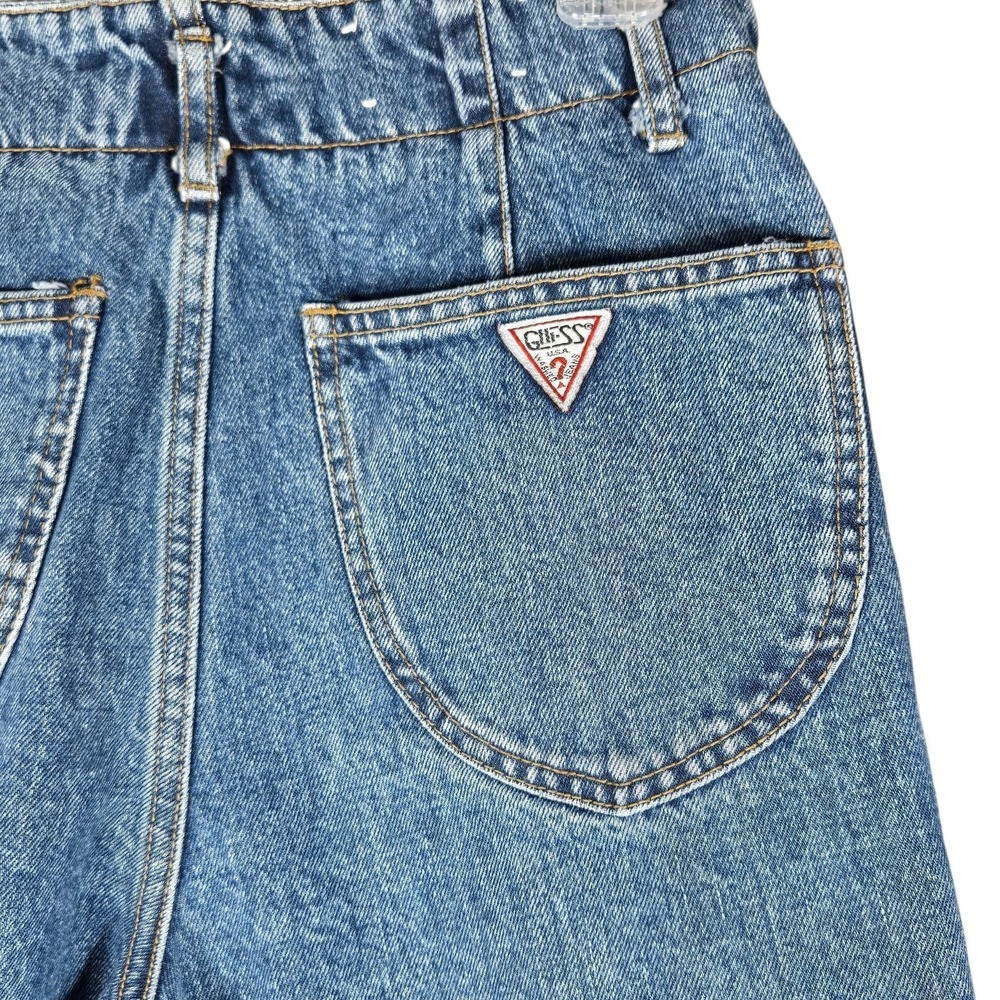 Vtg 80s Guess Pleated High Rise Tapered Jeans Size 2 Made in USA 26x27 - Picture 6 of 11